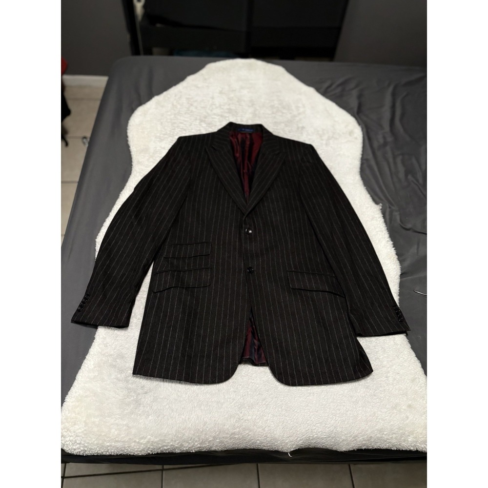 Banana Republic Mens Black Striped Wool Blazer Jacket Size 42L‎